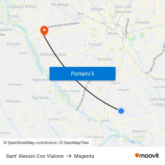Sant' Alessio Con Vialone to Magenta map