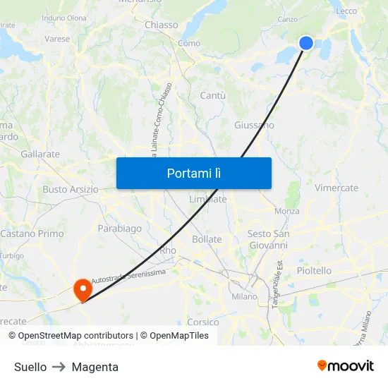 Suello to Magenta map