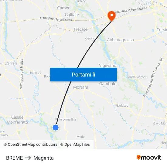 BREME to Magenta map