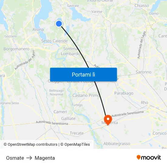 Osmate to Magenta map
