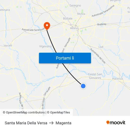 Santa Maria Della Versa to Magenta map
