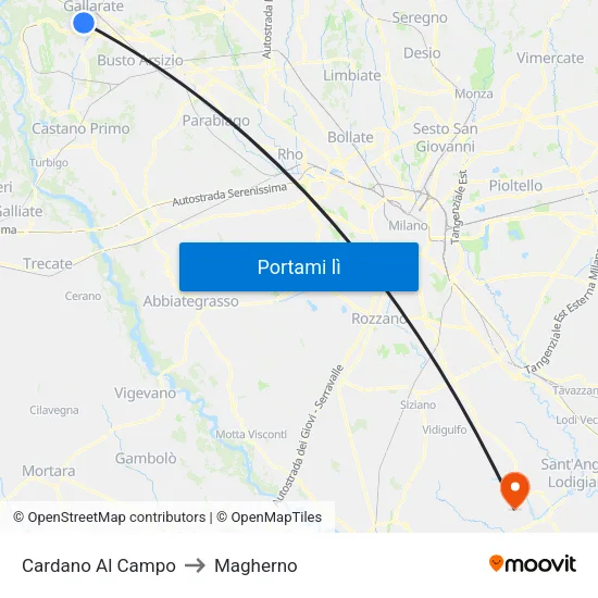 Cardano Al Campo to Magherno map