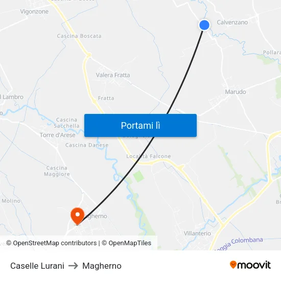 Caselle Lurani to Magherno map