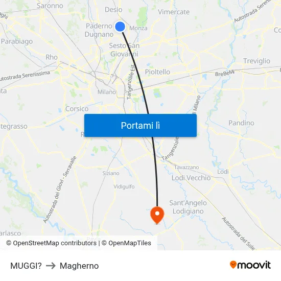 MUGGI? to Magherno map