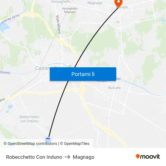 Robecchetto Con Induno to Magnago map
