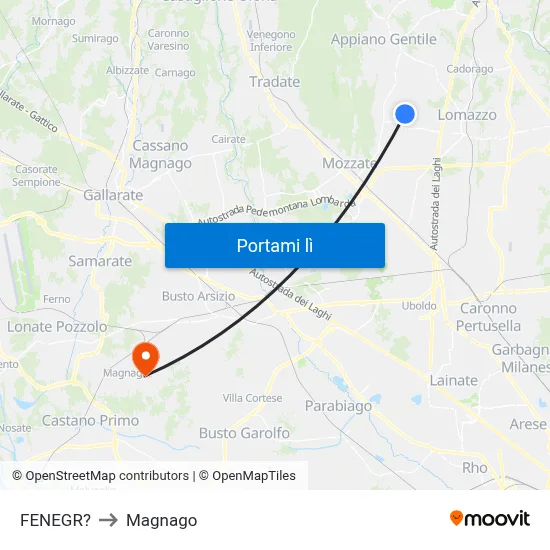 FENEGR? to Magnago map