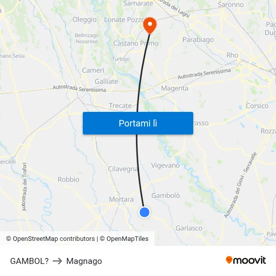 GAMBOL? to Magnago map