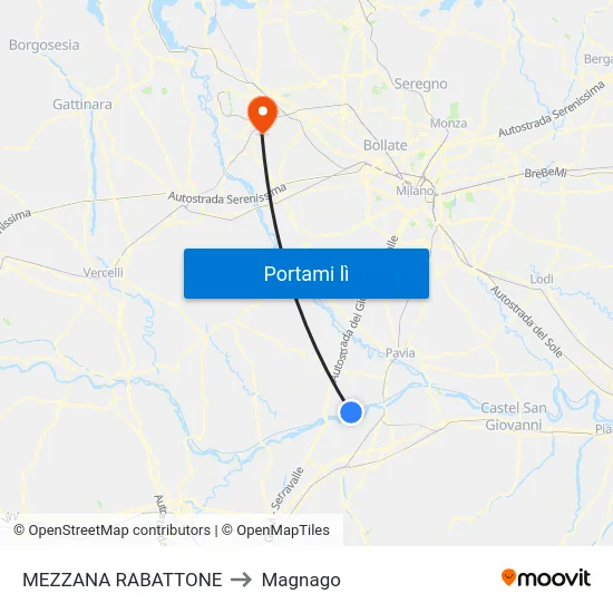 MEZZANA RABATTONE to Magnago map