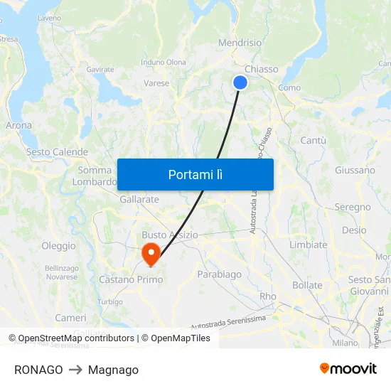 RONAGO to Magnago map