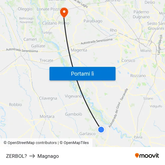 ZERBOL? to Magnago map