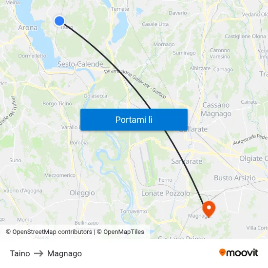 Taino to Magnago map