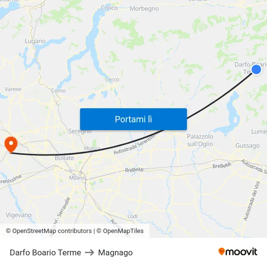 Darfo Boario Terme to Magnago map