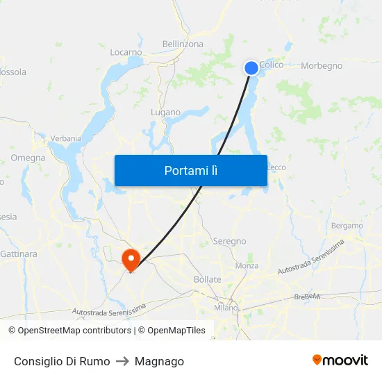 Consiglio Di Rumo to Magnago map