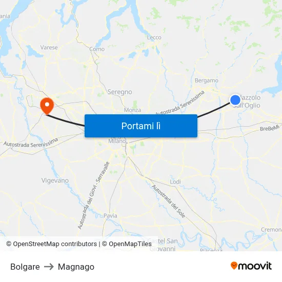 Bolgare to Magnago map