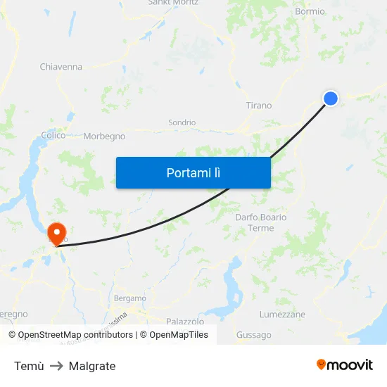 Temù to Malgrate map