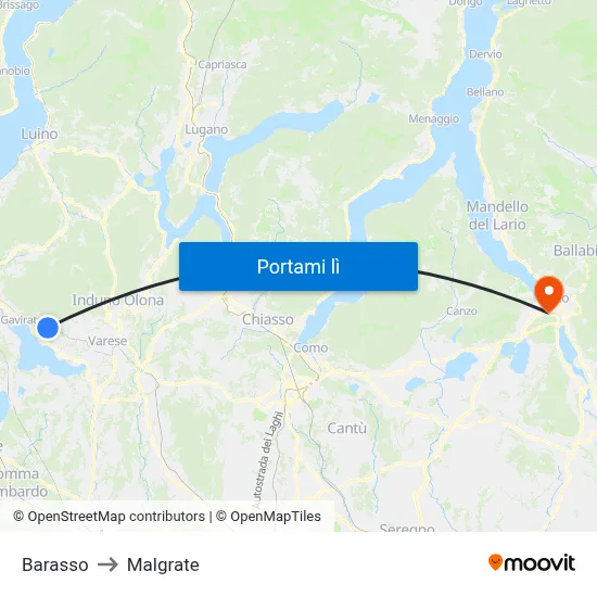 Barasso to Malgrate map