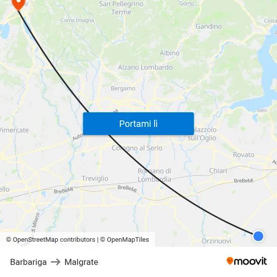 Barbariga to Malgrate map