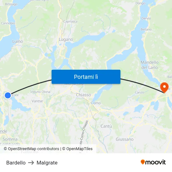 Bardello to Malgrate map