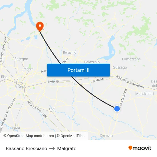 Bassano Bresciano to Malgrate map