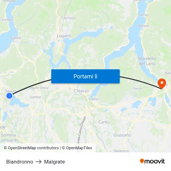 Biandronno to Malgrate map