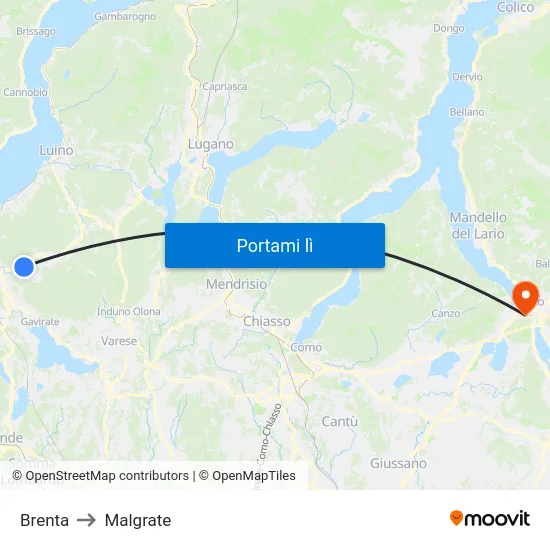 Brenta to Malgrate map