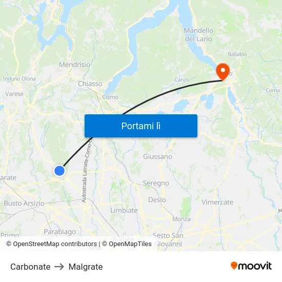 Carbonate to Malgrate map