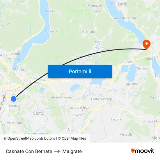 Casnate Con Bernate to Malgrate map