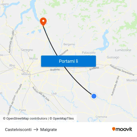Castelvisconti to Malgrate map