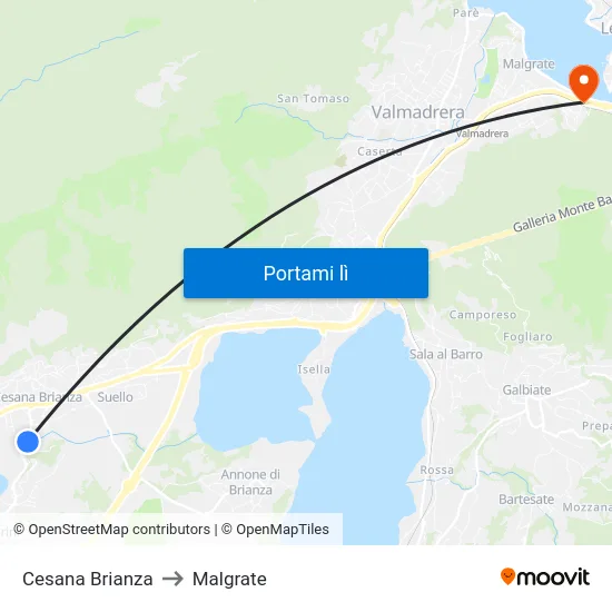 Cesana Brianza to Malgrate map