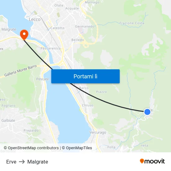 Erve to Malgrate map