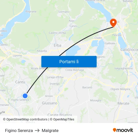 Figino Serenza to Malgrate map