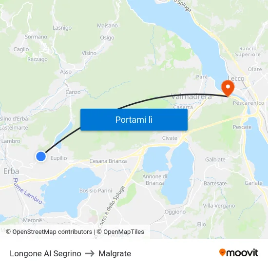 Longone Al Segrino to Malgrate map