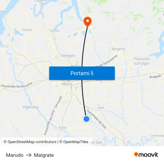 Marudo to Malgrate map