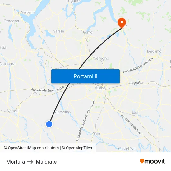 Mortara to Malgrate map