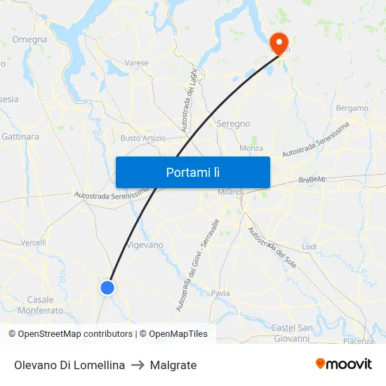 Olevano Di Lomellina to Malgrate map