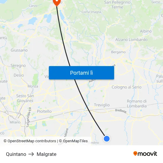 Quintano to Malgrate map