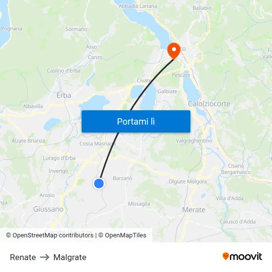 Renate to Malgrate map