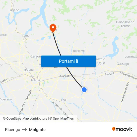 Ricengo to Malgrate map