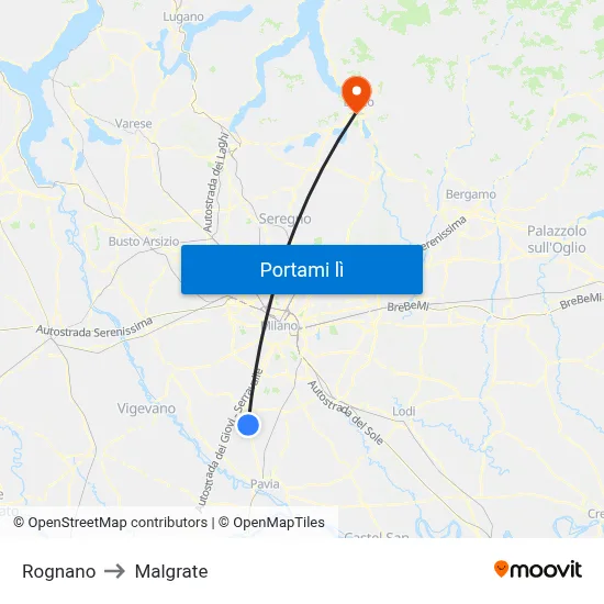 Rognano to Malgrate map