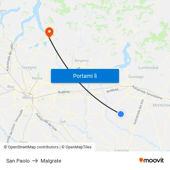 San Paolo to Malgrate map