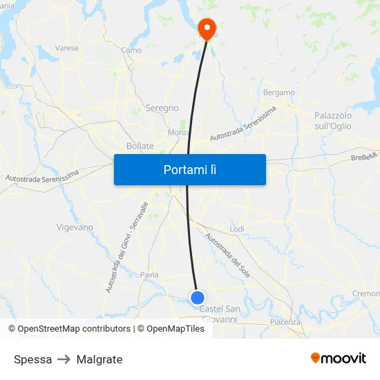 Spessa to Malgrate map