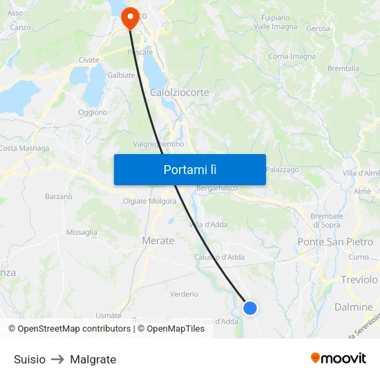 Suisio to Malgrate map