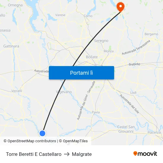 Torre Beretti E Castellaro to Malgrate map