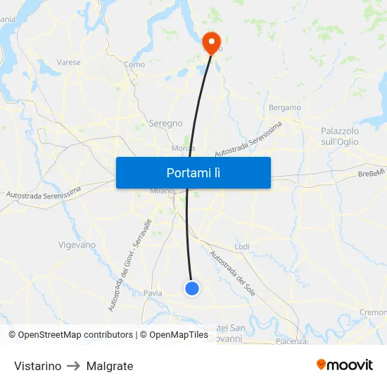 Vistarino to Malgrate map