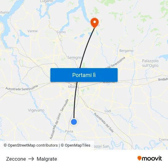 Zeccone to Malgrate map