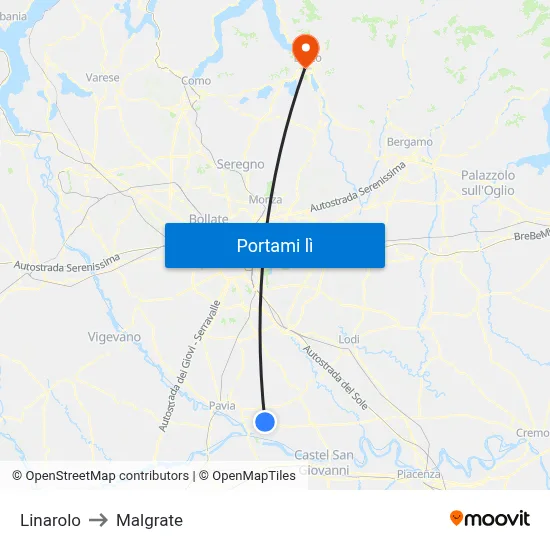Linarolo to Malgrate map