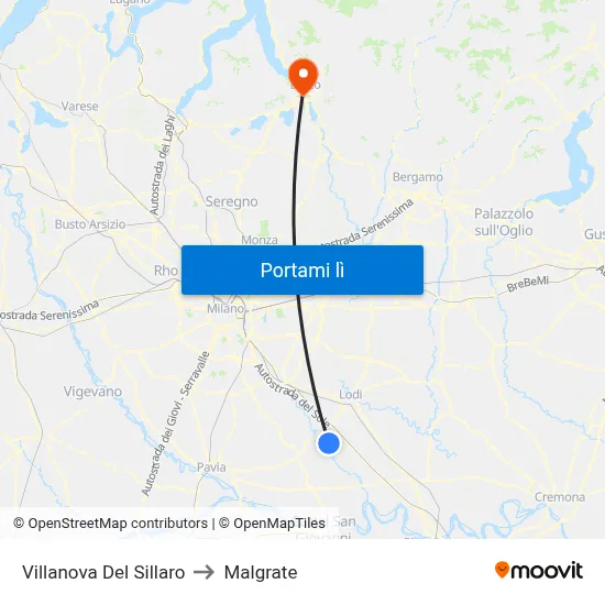 Villanova Del Sillaro to Malgrate map