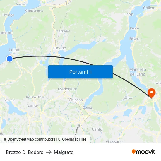 Brezzo Di Bedero to Malgrate map