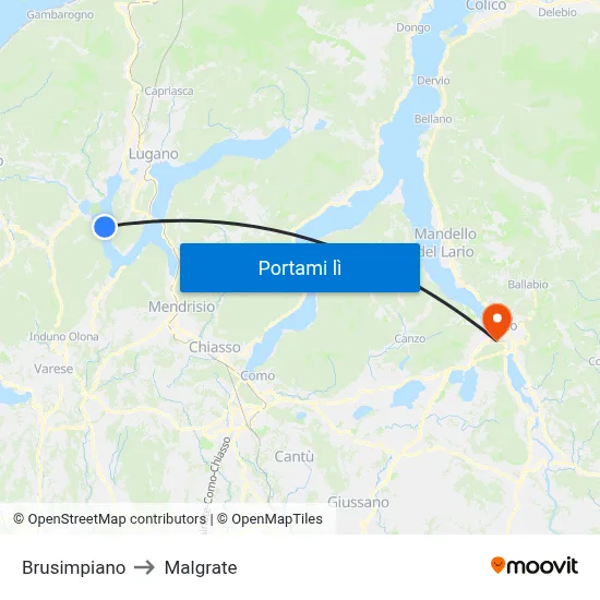 Brusimpiano to Malgrate map