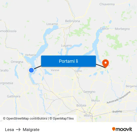 Lesa to Malgrate map